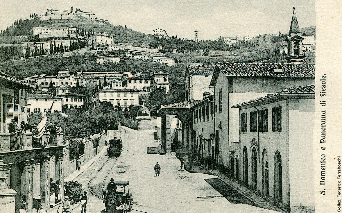 Tram a vapore in cartolina - Fiesole.