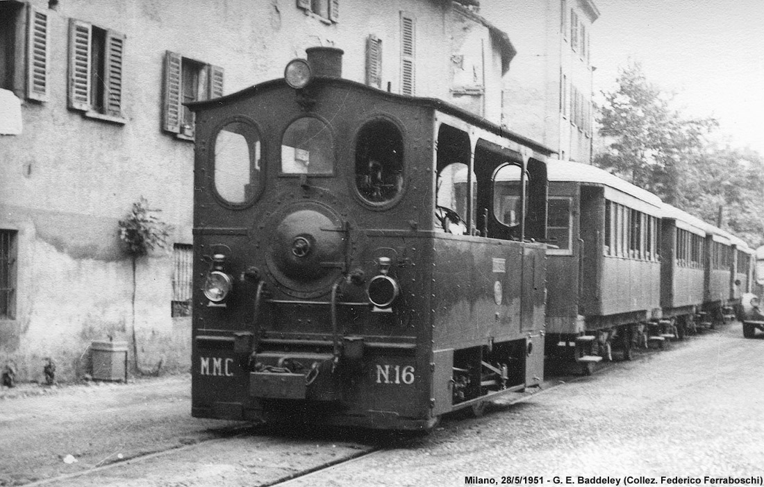 Tram a vapore in cartolina - MMC, Milano.