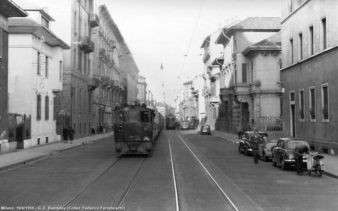 Tram a vapore in cartolina - MMC, Milano.